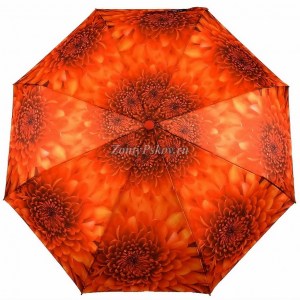 Оранжевый зонт с цветами Zicco, автомат, арт.2240-7